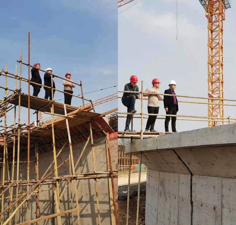 公司(si)領導視詧永城市第七汚(wu)水處理廠工程進度